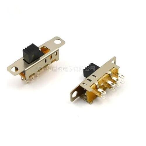 Free Shipping 500PCS SS23E04 SS-23E04Double Toggle Switch 8 Pins 3 files 2P3T DP3T Handle high 5mm small slide switch