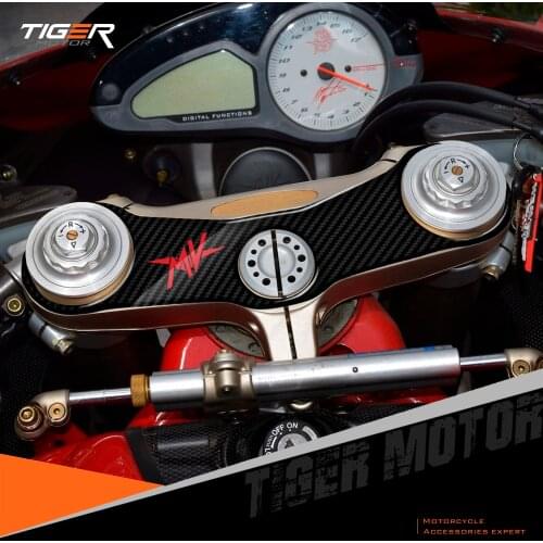 For MV Agusta F4 Models 2000-2006 3D Carbon-look Upper Triple Yoke Defender