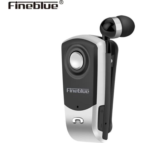 Fineblue F960 Mini Wireless Bluetooth neck clip telescopic type business Earphone Vibration Alert Wear Stereo Sport earphone MIC