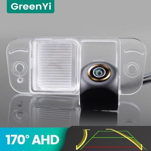 GreenYi 170° AHD Trajectory Car Rear View Camera For Ssangyong Actyon Night Vision Reverse Reversing 4 pin Vehicle Parking