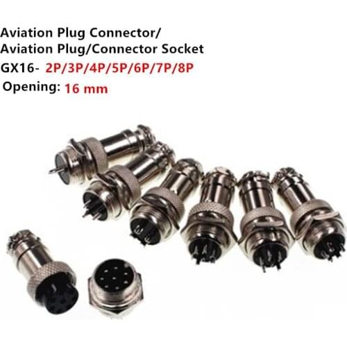 GX16 2/3/4/5/6/7/8P Pin Male Aviation connector 16mm Aviation Connector Socket Plug