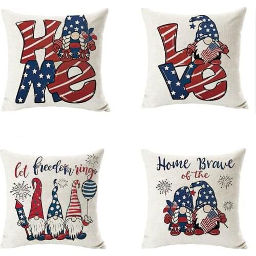 GY0183-2 USA Independence Day Cushion Case (No Filling) 1PC Polyester Home Decor Bedroom Decorative Sofa Car Throw Pillows