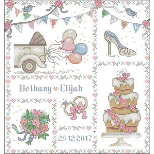 Happy wedding patterns counted 11CT 14CT 18CT Cross Stitch Sets DIY Chinese Cross-stitch Kits Embroidery Needlework
