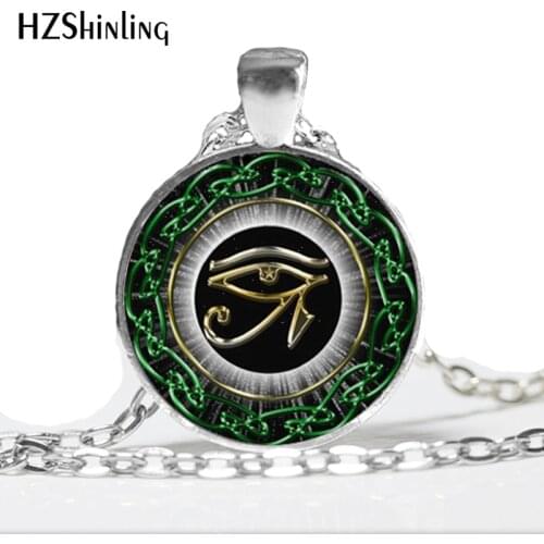 HZ--A578 New Eye of Horus Necklace Egypt Pendant Vintage Eye Jewelry Man Fashion Bronze Pendant Necklace HZ1