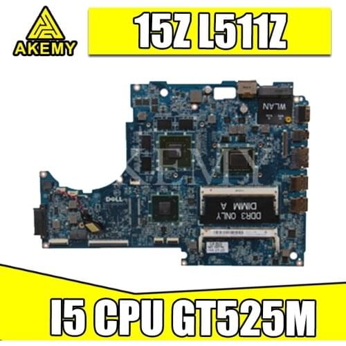 I5 CPU For DELL XPS 15Z L511Z laptop motherboard DASS8BMBAE1 REV:E GT525M mainboard NOTEBOOK PC