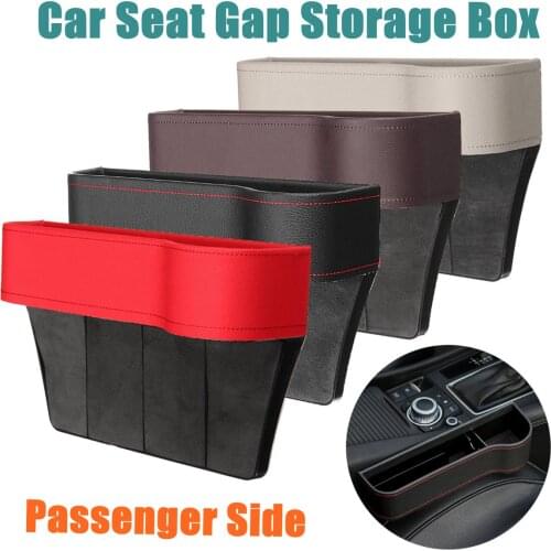 Right Side Leather Car Seat Slit Gap Storage Catcher Box Organizer Phone Cup Holder Cigarette Keys Drink Holder