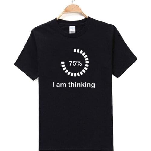 Summer I Am Thinking Loading T-shirts Creative Short Sleeve Tops Tees Streetwear Geek Teens Boys Casual Clothes White T Shirt