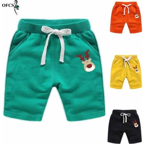 Cartoon Printing Boys Summer Shorts Cotton Waist Elastic Panties Trousers for Children 10 Colors Kids Beach Sports Shorts 80-150