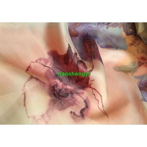 Soft and romantic brand silk digital printing organza mulberry silk garment fabric