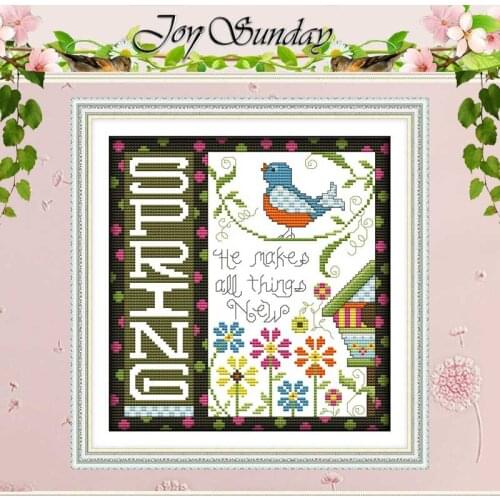 Spring bird flower counted Cross Stitch 11CT 14CT Cross Stitch Set Wholesale DIY animals Cross-stitch Kit Embroidery Needlework