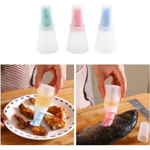 Portable Barbecue Tools Silicone Temperature Resistant BBQ Basting Brushes Oil Bottle Brush Kitchen Gadgets Baking Accessories