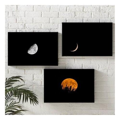 Universe Space System Poster Painting Beautiful Starry Sky Moon Galaxy Space Poster Printing Wall Picture Living Room Decoration