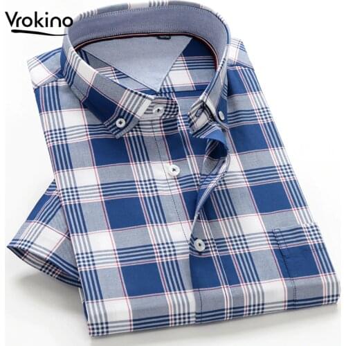 2019 Summer New Style Large Size Mens Shirt 8XL 9XL 10XL Business Casual High Quality 100% Cotton Plaid Short Sleeve Shir