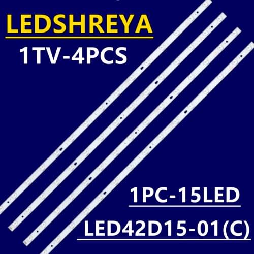 New 4 PCS 15LED 856mm LED backlight strip for LT-42C550 LE42B310G LT-42C571 LT-42HG82U PLDED4243A LED42D15-01(C) 3034201520V