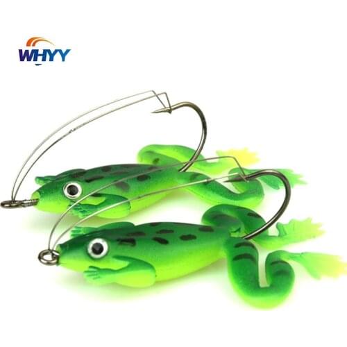 4pcs Rubber Frog Soft Bait Fishing Lures Fishing Lure Silicone Soft Frog Artificial SwimBait with Hook