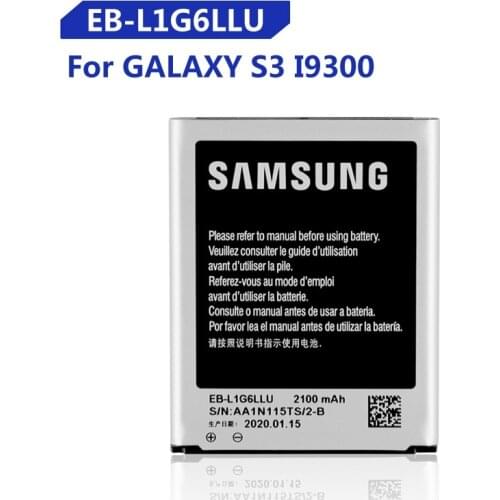 Original Replacement Battery EB-L1G6LLU For Samsung Galaxy S3 I9300 I9300i I535 I9308 L710 EB-L1G6LLA Genuine Phone Battery