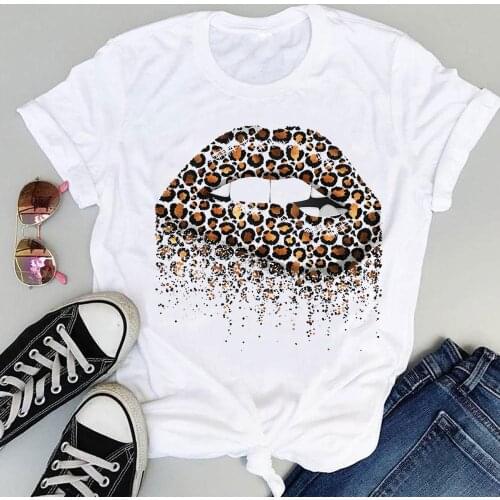 Women Clothing Sexy Lip Mouth Ladies Printing Fashion Print Sweet Summer Short Sleeve Lovely Clothes Tops Tees Tshirt T-Shirt