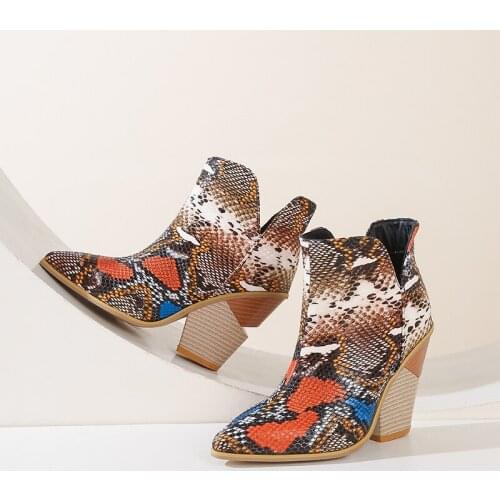 Women shoes 2021 fashion winter ankle boots for women Pointed Toe 34-48