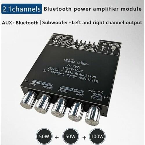 ZK-TB21 Bluetooth 5.0 Subwoofer Amplifier Board 50WX2+100W 2.1 Channel Power Audio Stereo Amplifier Board Bass AMP