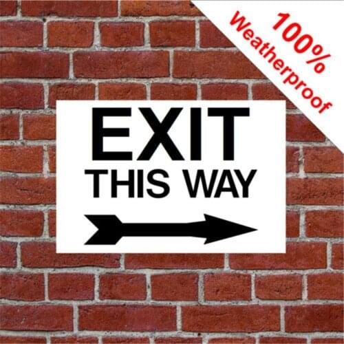 EXIT signs with left or right arrow PVC plaque and vinyl stikcers