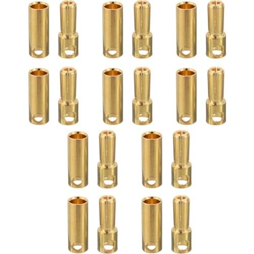 20pcs 5.5mm Gold Male Female Banana Bullet Plug Connectors ESC Motors RC Battery Plug Connectors Accessories