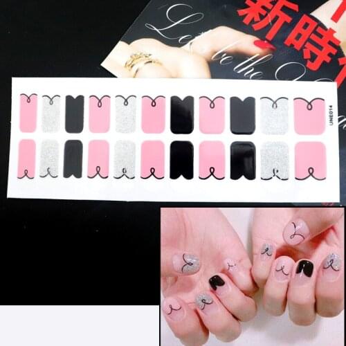 22Pcs Pink Blue Candy Nail sticker Full waterproof Non-toxic Nail Art Water Decals Nail Transfer Stickers Decoration Tools