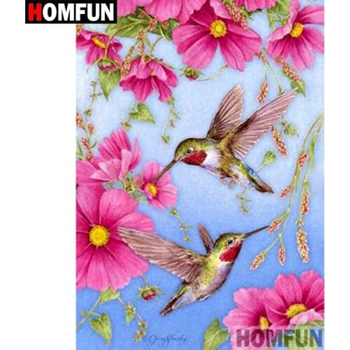 HOMFUN Diamond Painting Full Square/Round Drill 5D DIY "Birds flowers" Daimond Embroidery Rhinestone Cross Stitch Decor A09517