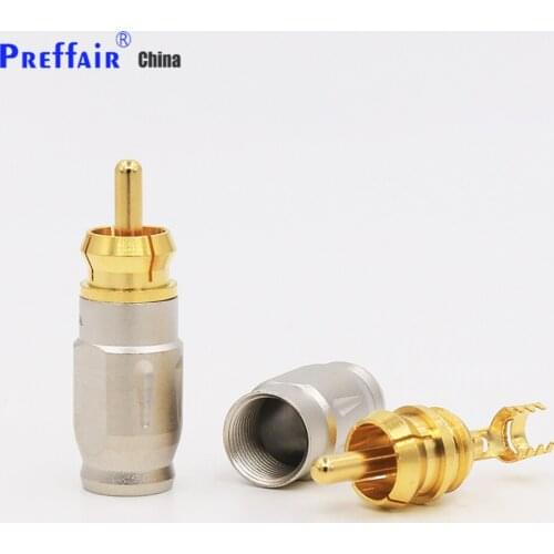 Audio VR-001Gold Plated Copper RCA plug adapter connector audio cable plug 5MM diameter rca cable plug
