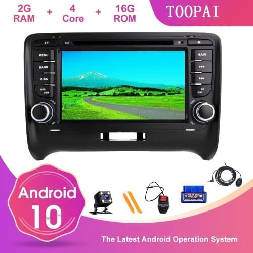 TOOPAI Auto Radio Android 10 For Audi TT MK2 GPS Navi DVD 7" IPS DSP Screen Car Multimedia Player Steering Wheel Control DVD CD