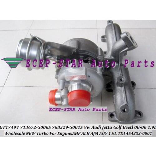 Free Ship GT1749V 713672-5006S 454232-0001 713672 713672-5005S 768329 Turbo For AUDI VW Jetta Golf IV Beetl AHF ALH AUY 1.9LTDI