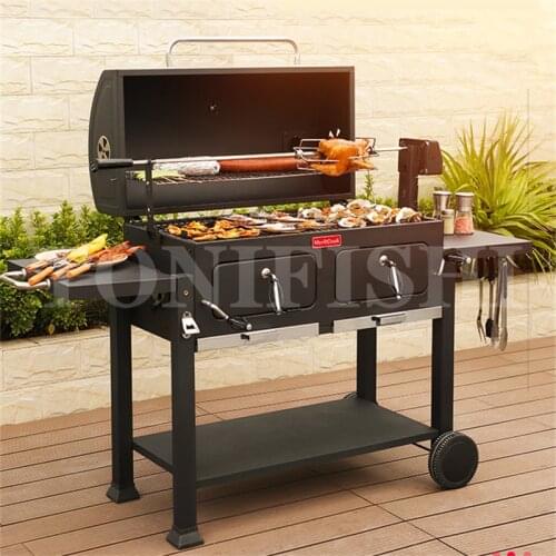Large villa courtyard barbecue grill household charcoal American large barbecue garden charcoal barbecue grill