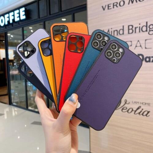 For iPhone 12 Mini 11 Pro Max XS X XR 7 8 Plus Phone Case SE 2020 PU Leather Shockproof NonSlip Protection Lens Soft Back Cover