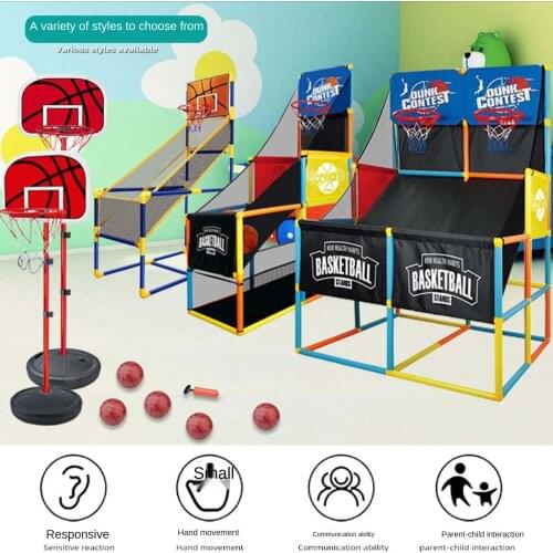 Childrens Basketball Hoop Shooting Rack Indoor Sports Toy Floor Shooting Machine Kindergarten Parent-child Games 3-6 Years Old