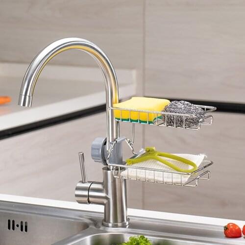 2-Layer Faucet Rack Sink Sponge Hanging Storage Drain Rack Bathroom Shower Caddy Shelf Soap Holder Organizer Kitchen Accessories