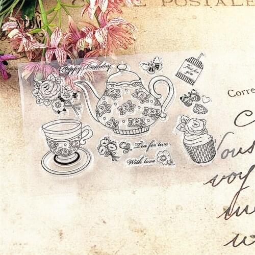 Hot sale teapot Transparent Clear Stamps / Silicone Seals Roller Stamp for DIY scrapbooking photo album/Card Making
