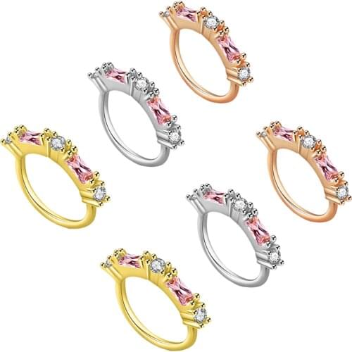 Hot Nose Ring Ear Hoop Cartilage Earring Crystal Non-Pierced For Girl Men Faux Body Clip Rings Body Jewelry