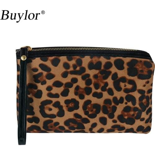 Buylor Makeup Bag Leopard Print Cosmetic Bag Travel Organizer Toiletry Holder Organizer Storage Beauty Storage Purses Bag