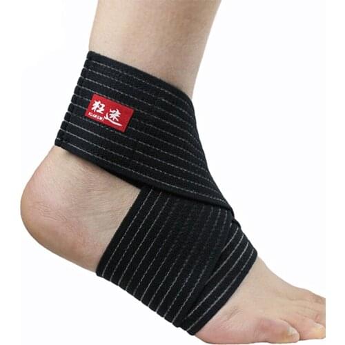 Kuangmi 2 pieces Multi-function adjustable bandage Elastic Ankle Brace Knee support Guard Squats Training Compression Wristband