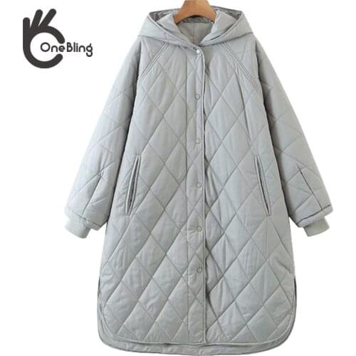 OneBling Za Woman 2021 Winter Traf Hooded Parkas Fashion Thick Coats Women Elegant Casual A Line Cotton Jackets Female Ladies