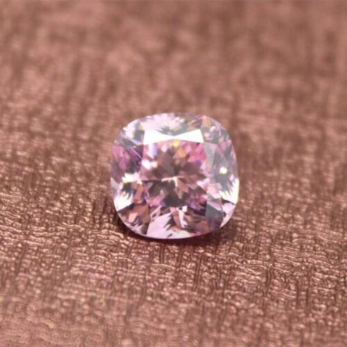 Square shape cushion brilliant cut light pink cubic zirconia beads loose CZ stones for jewelry making DIY