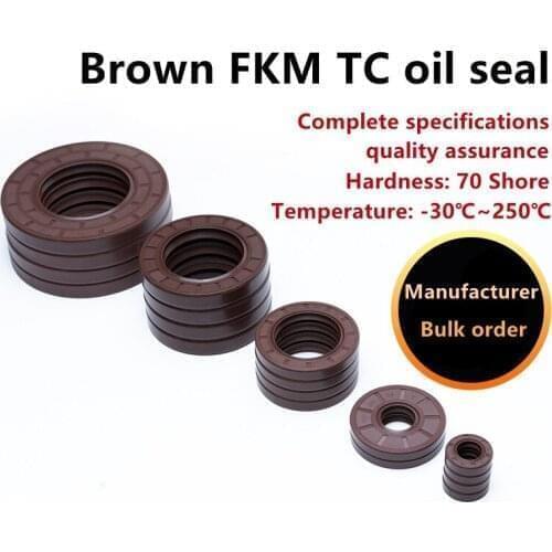 FKM shaft oil seal TC-34/35*42/45/46/47/48/50/52/72*4/5/7/8/10/12mm double lip with spring