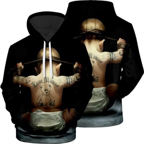 MenS 3D Funny Hip-Hop Character Digital Print Casual Pullover Couple Style