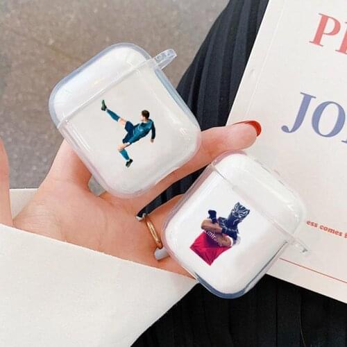 Football superstar Soft silicone TPU Cover For Apple airpods 1 2 Case Wireless Earphone Accessories Air Pods Funda Coque