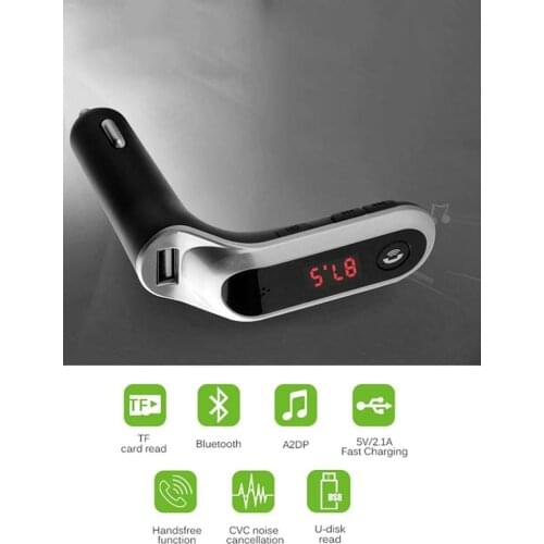 New FM Transmitter Car Wireless Bluetooth 5.0 FM Radio Modulator Car Kit 5V/2.1A USB Car Charger Handsfree Aux Audio MP3 Player