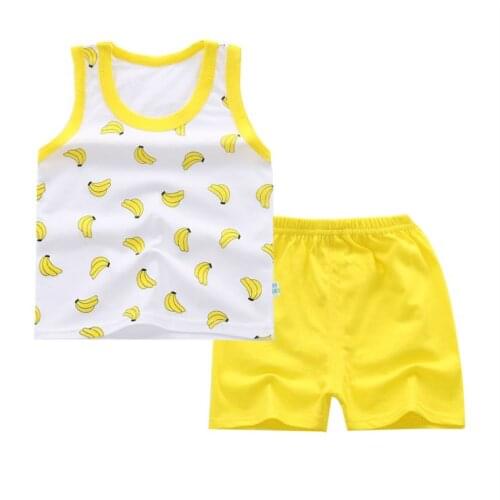 Baby Boy Girl Clothes Summer 2018 Newborn Boys Clothes Set Fruit print Baby Clothing Suit (Vest+Pants) Girl Infant Clothes Set