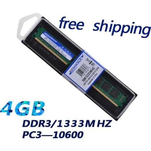 KEMBONA work for A-M-D and for Intel cpu motherboard 4Gb ddr3 1333mhz Desktop Memory RAM ddr3 4gb 1333 MHZ 240PIN Box Free ship