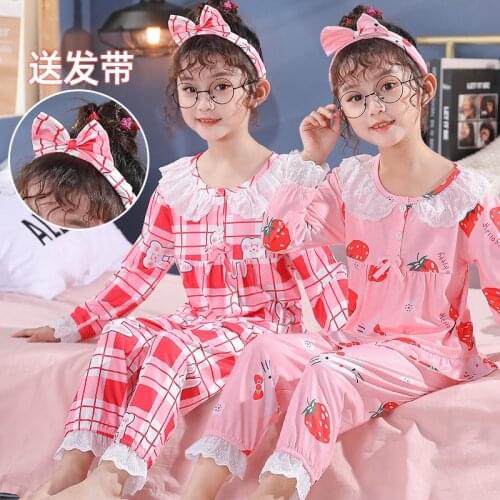 Girls Pajama Sets Children Sailor collar Tops+Pants Vintage princess Toddler Kids lace pjs teen Royal Style Sleep Loungewear