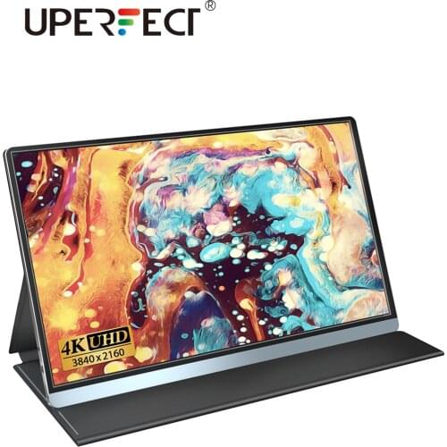 UPERFECT 4K Portable Monitor 15.6 Inch IPS Screen Dual Speakers Compatible for Laptop Cellphone PS3 PS4 Xbox360 Gaming Display