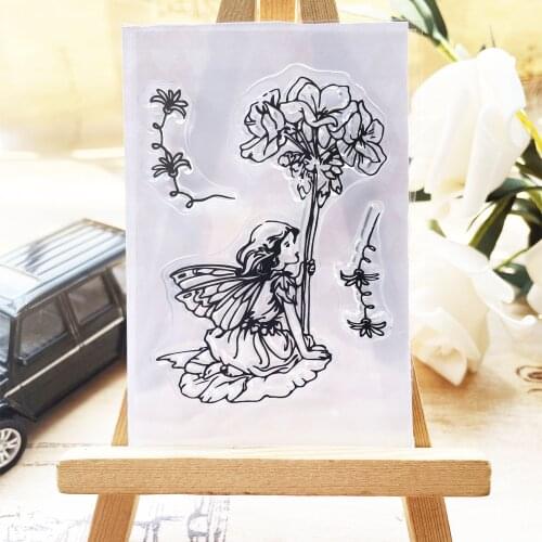 9*6 Fairy Pray Clear Stamps Transparent Silicone Stamp/Seal DIY Scrapbooking/Photo Album Christmas Halloween Sheets