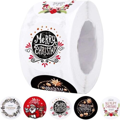 Merry Christmas Stickers Santa Claus Christmas Style Label Child Gift Decor Small Shop Product Packaging Sticker sealing Labels